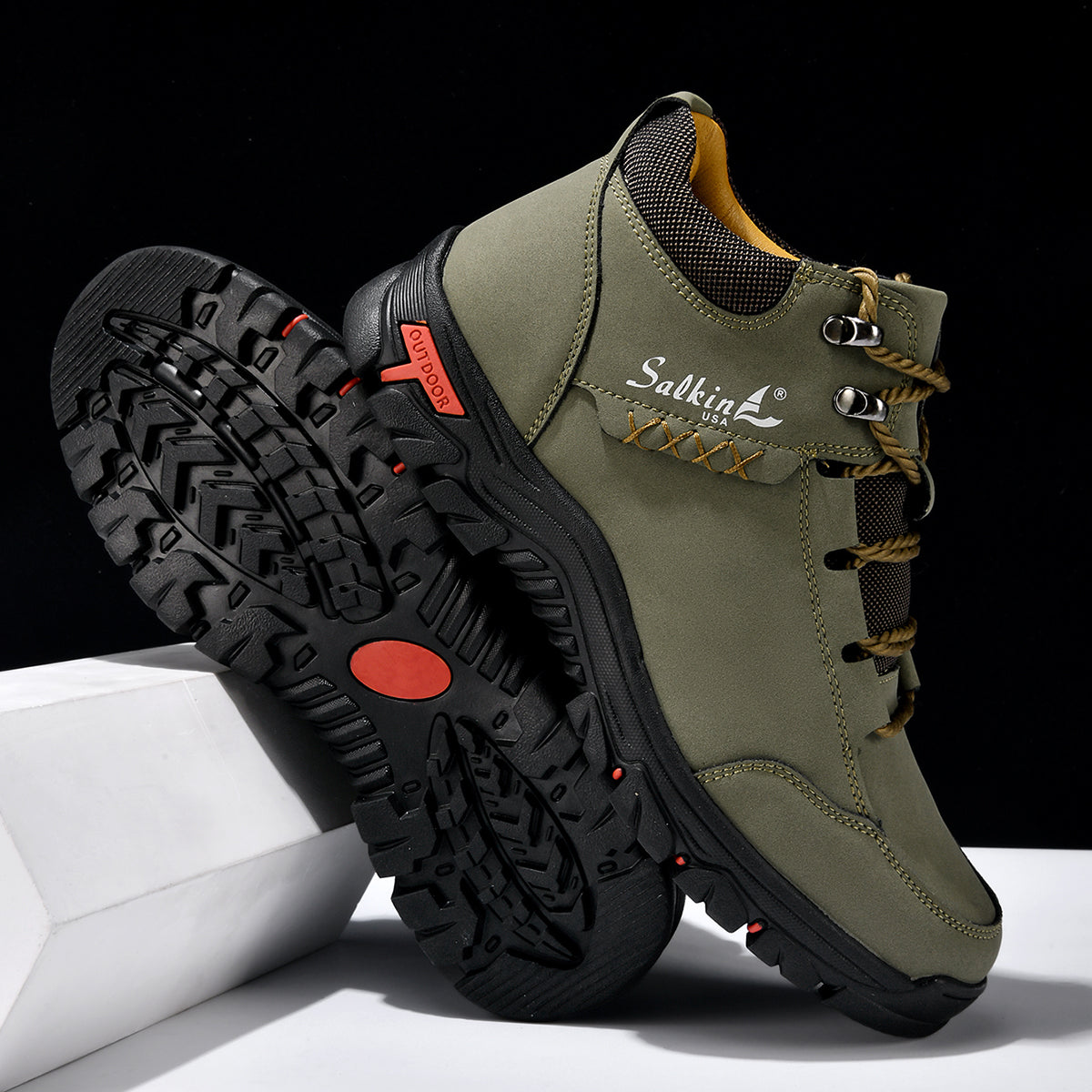⏰Limited-Time 70% OFF –Men’s Work Hiking Boots – Waterproof, Non-Slip, Puncture and Smash Resistant, Wide Toe, Arch Support – Ideal for Daily Wear and Outdoor Adventures