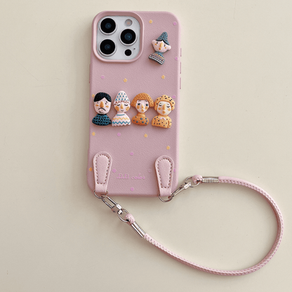 Dopamine Doll Leather Portable Phone Case for iPhone