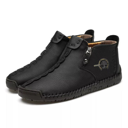 Women's Casual Fashion Non-slip Leather Medieval Slip-on Boots