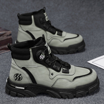 ⏰Men's outdoor swivel buckle work shoes（Waterproof, Anti-slip,Comfortable and Breathable）